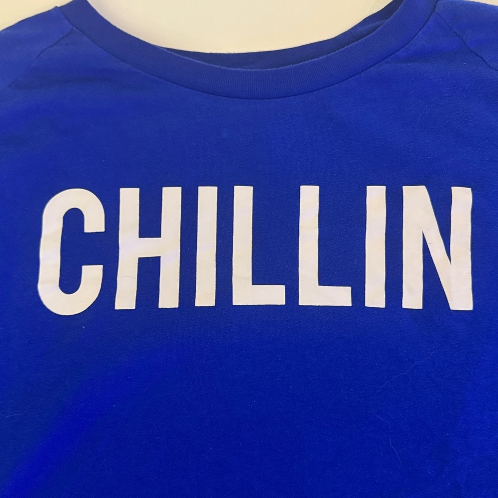 Chillin Sleepware Long Sleeve Tee in Vibrant Blue